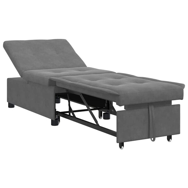 vidaXL Canapé-lit escamotable Gris foncé 194 x 67 x 82 cm Microfibre