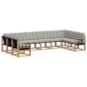 vidaXL Ensemble de canapés d'extérieur 10 pc Blanc et gris clair