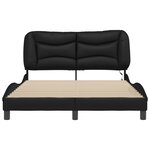 vidaXL Cadre de lit avec lumières LED noir 140x190 cm similicuir