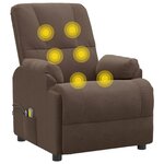 vidaXL Fauteuil de massage marron similicuir daim