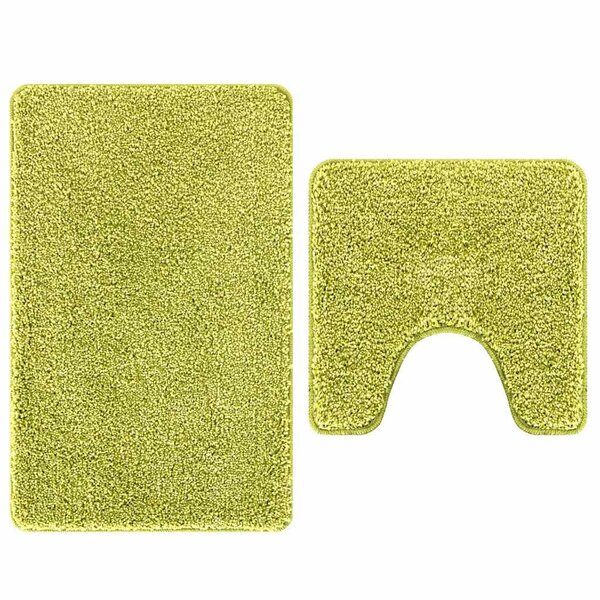 vidaXL Ensemble de tapis de bain antidérapants 2 Pièces Vert PP