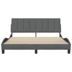 vidaXL Cadre de lit sans matelas Hanko gris foncé 160x200 cm tissu