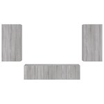 vidaXL Unités murales TV avec LED 4 Pièces gris sonoma bois d'ingénierie