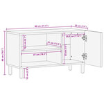 vidaXL Meuble TV noir 80x33x46 cm bois d'ingénierie