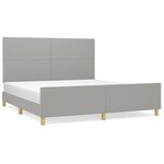 vidaXL Cadre de lit sans matelas gris clair 160x200 cm tissu