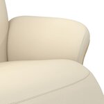 vidaXL Fauteuil inclinable avec repose-pieds crème similicuir
