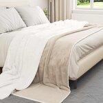 vidaXL Jeté Beige 240 x 270 cm Toison