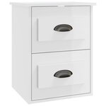 vidaXL Tables de chevet murales 2 Pièces blanc brillant 41 5x36x53 cm