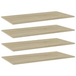 vidaXL Panneaux bibliothèque 4 Pièces Chêne sonoma 80x20x1 5 cm Aggloméré