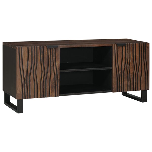 vidaXL Meuble TV   105 x 33 5 x 46 cm  fait en bois de mangue massif.