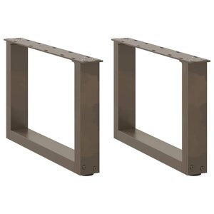 vidaXL Pieds de table basse en U  2 pièces  acier naturel  50 x (30-31) cm