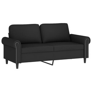 vidaXL Canapé à 2 places Noir 140 cm Velours