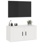 vidaXL Meuble TV mural Blanc 80x34 5x40 cm