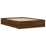 vidaXL Cadre de lit avec tiroirs sans matelas chêne marron 135x190 cm