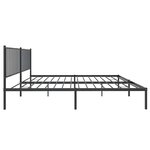 vidaXL Cadre de lit métal sans matelas avec tête de lit noir 200x200cm