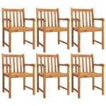 vidaXL Chaises de jardin lot de 6 56x55 5x90 bois massif d'acacia