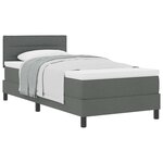 vidaXL Lit à ressorts avec matelas Gris foncé 90 x 200 cm tissu
