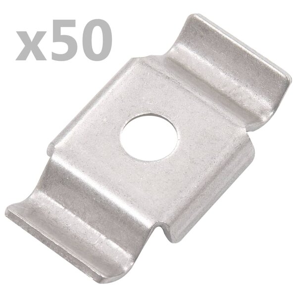 vidaXL Clips de clôture en papillon 50 Pièces Acier inoxydable