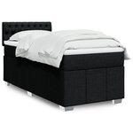 vidaXL Sommier à lattes de lit et matelas Noir 80x200 cm Tissu