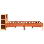 vidaXL Lit bibliothèque sans matelas cire marron 120x200 cm pin massif