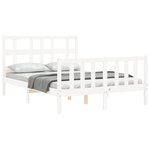 vidaXL Cadre de lit sans matelas blanc bois de pin massif
