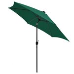 vidaXL Parasol avec LED et mât en aluminium 300 cm Vert