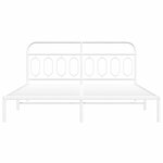 vidaXL Cadre de lit métal sans matelas et tête de lit blanc 160x200 cm
