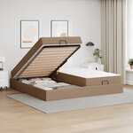 vidaXL Cadre de lit avec matelas Cappuccino 200 x 200 cm Faux cuir