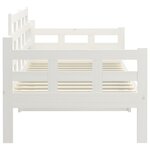 vidaXL Lit de jour blanc bois de pin massif 90x200 cm