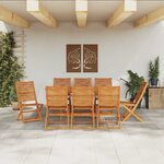 vidaXL Ensemble de salle à manger pour jardin 9 Pièces Marron