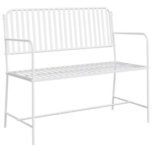 vidaXL Banc de jardin Blanc 104 x 54 x 93cm Acier