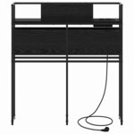 vidaXL Tête de lit de rangement Chêne noir 75 cm Bois d'ingénierie