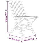 vidaXL Chaises de jardin pliantes 6 Pièces 47x47x89 cm bois massif teck