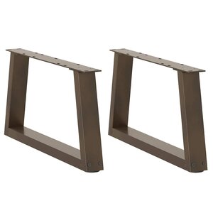 vidaXL Pieds de table basse en forme de V  2 pièces  acier naturel  60 x (30-31 3) cm