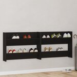 vidaXL Cabinets à chaussures muraux 2 Pièces Chêne noir 60 x 18 x 60 cm