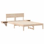 vidaXL Cadre de lit avec tête de lit Marron 140 x 190 cm Pin massif