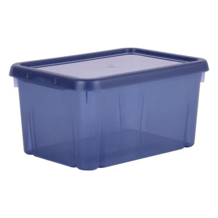 EDA PLASTIQUE Boîte de rangement Funny Box 4 L - Bleu profond acidulé - 25,5 x 18 x 12,7 cm