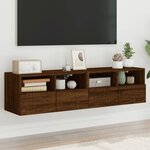 vidaXL Meubles TV muraux 2 Pièces chêne marron 60x30x30cm bois ingénierie