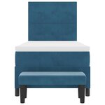 vidaXL Lit à ressorts avec matelas Bleu foncé 90 x 190 cm Velours