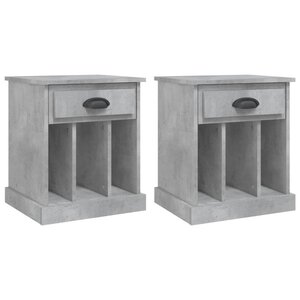 vidaXL Tables de chevet 2 Pièces gris béton 43x36x50 cm