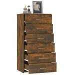 vidaXL Buffet avec 6 tiroirs Chêne fumé 50x34x96 cm Bois d'ingénierie
