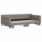 vidaXL Lit de jour avec lit gigogne taupe 100x200 cm tissu