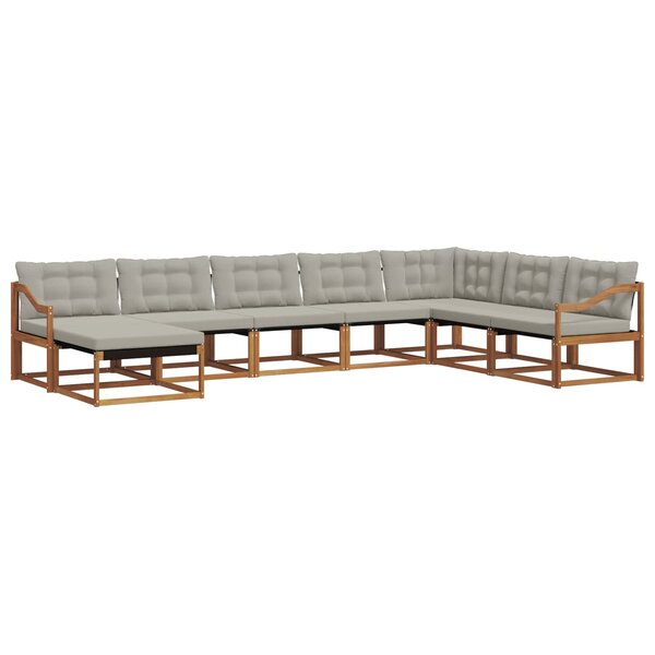 vidaXL Ensemble de canapés d'extérieur 8 Pièces Gris Naturel et Clair