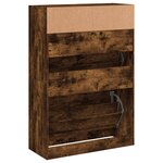vidaXL Armoire à chaussures 2 tiroirs rabattables chêne fumé