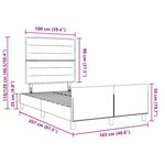 vidaXL Cadre de lit avec tête de lit Bleu 100 x 200 cm tissu