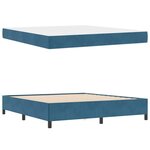 vidaXL Cadre de lit Bleu foncé et blanc 180 x 200 cm Velours