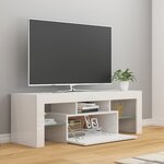 vidaXL Meuble TV avec lumières LED blanc brillant 120x35x40 cm