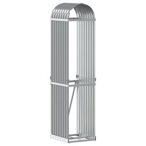 vidaXL Porte-bûches gris clair 40x45x170 cm acier galvanisé