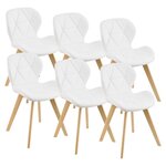 Lot de 6 chaises similicuir 81 x 57 x 49 cm blanc 03_0006790