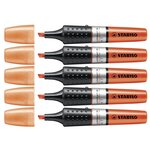 Surligneur LUMINATOR Niveau Visible Pointe Biseautée Orange x 5 STABILO